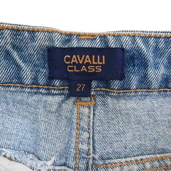 Cavalli Class Womens 27 Frayed Hem Denim Shorts NEW - Picture 9 of 11